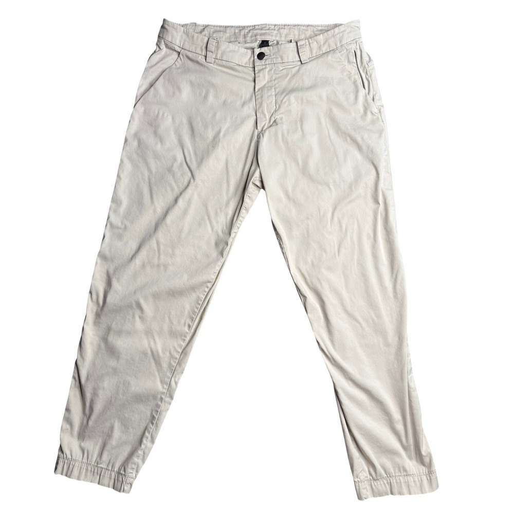 Lululemon Jogger Pants 31 Beige Stretch Tapered *Flawed
